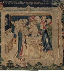 Historia de San Piat y San Eleuterio, Escena 13: El bautismo de Blanda