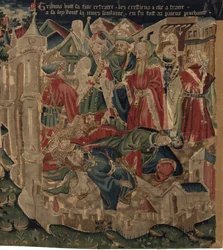 Historia de San Piat y San Eleuterio, Escena 14: La plaga está arrasando la ciudad de Tournai