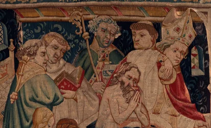 Historia de San Piat y San Eleuterio, Escena 7 (detalle) El bautismo.