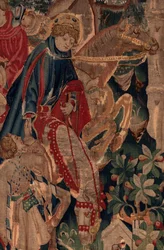 Historia de San Piat y San Eleuthère, Escena 8 (detalle) Centro. Jinetes