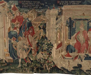 Historia de San Piat y San Eleuthère, Escena 8: San Eleuthère va a Roma para recibir la investidura