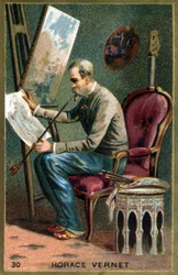Horace Vernet (1789-1863), pintor francés. Cromolitografía del siglo XIX.