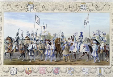 Jinetes «Leones negros» - en «Caballero de Inglaterra» de J. Whatman, ed. T. M