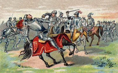 Guerra de los Cien Años: Jean Talbot (1390-1453) 1er Conde de Shrewsbury, 7mo Barón Talbot Caballero de la Jarretera en 1424, muerto en la Batalla de Castillon en 1453. cromolitografía