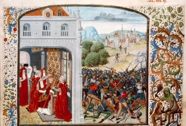 Guerra de los Cien Años: El Papa Gregorio XI (1329-1378) coronado en Aviñón en 1370. La batalla de Pontvallain entre franceses e ingleses el 4/12/1370