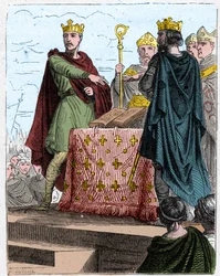 Guerra de los Cien Años: Tratado de Brétigny el 8 de mayo de 1360, en el castillo de Brétigny (cerca de Chartres), entre los plenipotenciarios del rey Eduardo III de Inglaterra y los de Carlos, hijo del rey Juan II de Francia.