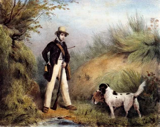 Cazador con su perro