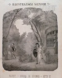 Ilustración para el segundo acto de Fausto por Charles Gounod