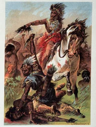 Ilustración de "Leather Stockings" por F. Cooper