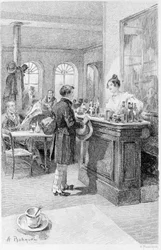 Ilustración de «Rojo y negro». Stendhal. 1831. Grabado de finales del siglo XIX.