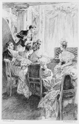 Ilustración de «Rojo y negro» de Stendhal. 1830. Grabado de finales del siglo XIX.