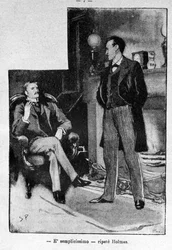Ilustración del libro Sherlock Holmes. Finales del siglo XIX