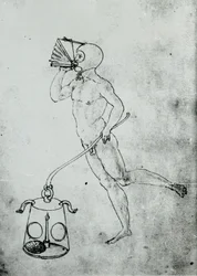 En un volumen de Francesco di Giorgio aparece este dibujo que representa un fuelle para respirar bajo el agua