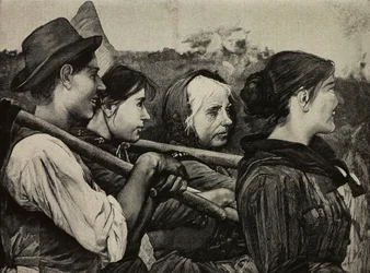 En los campos, pintura de Egisto Ferroni (1835-1912), grabado de F Cantagalli a partir de una fotografía de G Brogi de L