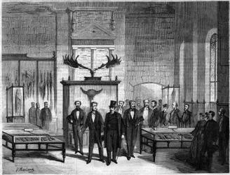 Inauguración del Museo Galo-Romano en el Château Saint-Germain-en-Laye por Napoleón III (Charles Louis Napoléon Bonaparte)