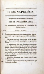 Incipit del Código Napoleónico (Código Civil)
