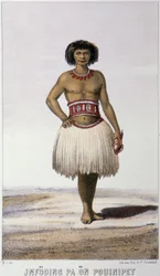 Indígena de Oceanía - en "Primera circunnavegación sueca" por Skogman Carl Johan Alfred, ed. Estocolmo, Adolf Bonnier