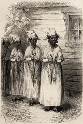 Mujeres indígenas de Guyana, en la procesión católica de la Fête-Dieu