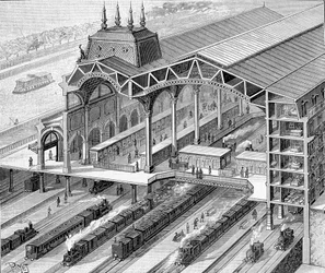 Vista interior de la nueva estación de Orléans en el Quai d