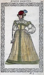 Mujer italiana - en “Habits et effigies” por Jean Sulperius