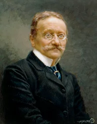 Italia, Milán, Retrato del poeta, compositor y libretista italiano Arrigo Boito (1842-1918)