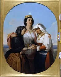 Italia acoge a Venecia y Roma (1860) pintura anónima Museo del Risorgimento Milán