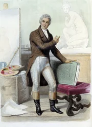 Jacques Louis David pintor y dibujante francés (1748-1825) en Ed. Mennechet, "Le Plutarque français"