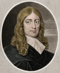 John Milton 1608-1674 - grabado - siglo XIX