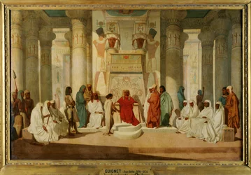 José interpreta los sueños del faraón (pintura sobre lienzo)