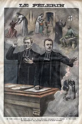 Jules Auguste Lemire (1853-1928) e Hippolyte Gayraud (1856-1911), eclesiásticos y políticos franceses, diputados - grabado en 