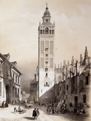 La Giralda, Sevilla, “España Artística y Monumental de los sitios y monumentos famosos de España” por Don Genaro Pérez de Villa