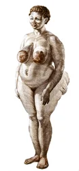 La Venus Hotentote, mujer de raza Bochiman. Grabado de 1815.