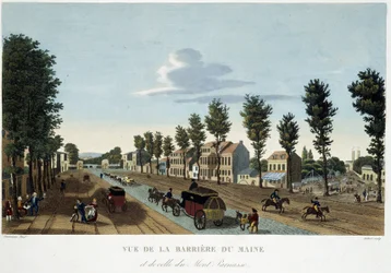 La barrera de Maine, circa 1820 - en Vues de Paris por Courvoisier