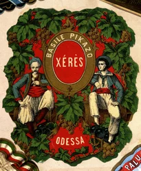 Etiqueta de "Basile Pikazo - Jerez - Odessa", s.d. siglo XIX