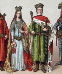 Ladislao II o V Jagellón (1350-1434), Gran Duque de Lituania y Rey de Polonia. Cromolitografía del siglo XIX.