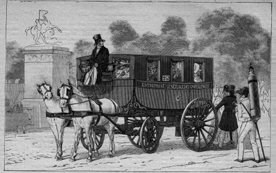 Los Omnibus de París en el siglo XIX: Caroline - grabado de 1892