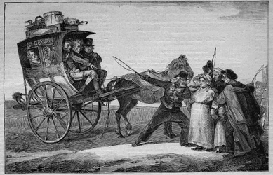 Los Omnibus de París en el siglo XIX: El Cuco - grabado de 1892