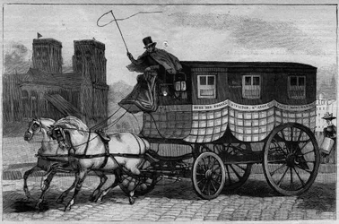 Los Omnibus de París en el siglo XIX: el escocés - grabado de 1892
