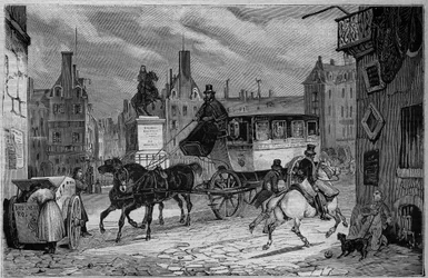 Los Ómnibus de París en el siglo XIX: el triciclo - grabado de 1892