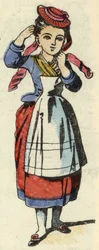 Caperucita Roja. Ilustración del cuento "Caperucita Roja" de Charles Perrault