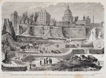 Ubicación del circo galo-romano que data del siglo III antes de la era cristiana, descubierto en 1870, durante la perforación de la Rue Monge