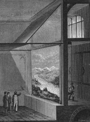 Louis Daguerre realizó una demostración del diorama y el modo de cambio de pintura