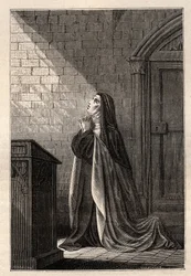 Madame Acarie (1566-1618), conocida como María de la Encarnación - Barbe Jeanne Avrillot Acarie. Grabado en «Las mujeres ilustres de Francia» de Oscar Havard - 1886