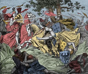 Muerte de Manfredo en batalla - Batalla de Benevento (26 de febrero de 1266): la muerte de Manfredo I (de Hohenstaufen)