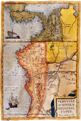 Mapa de Colombia y Perú. 1590.