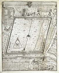 Mapa del lazareto de Milán durante la Gran Plaga de Milán en 1630