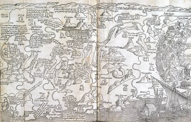 Mapa de Palestina - en "Las Santas Peregrinaciones" de Bernard de Breydenbach