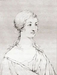 Marie-Madeleine Pioche de La Vergne, condesa de La Fayette, c. 1634-1693, de La Galería Histórica de Retratos y Pinturas, publicada en 1808.