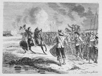 Mazarin deteniendo los dos ejércitos