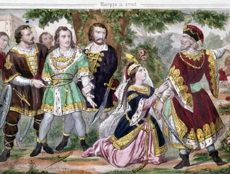 Mazeppa detenido. Ilustración para el poema “Mazeppa” de Lord Byron publicado en 1819. Siglo XIX.